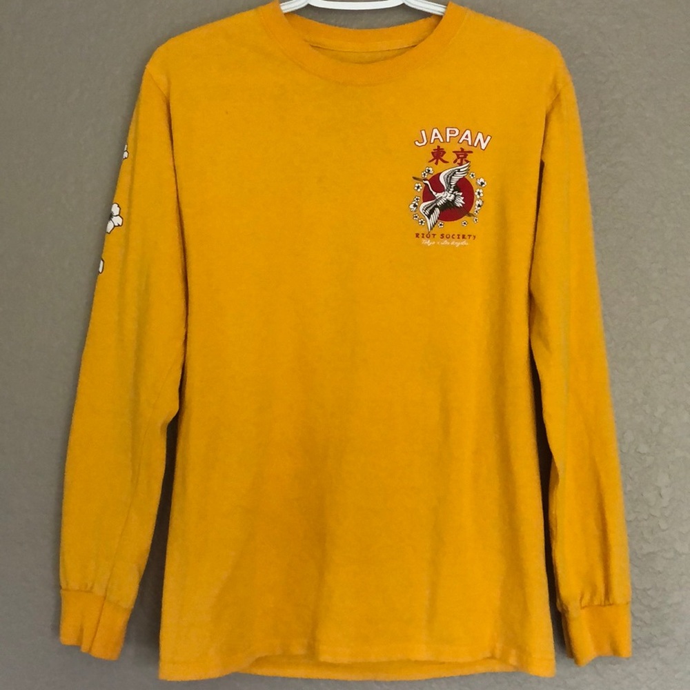 RIOT SOCIETY YELLOW GRAPHIC LONG SLEEVE